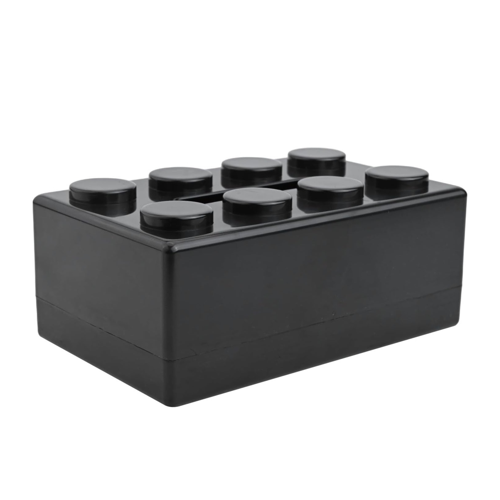 (20x8cm) Klemmbaustein Taschentuch Spender Nastuch Dispenser Kosmetik Tuch Aufbewahrungs Box mit Selbstklebender Wand Halterung - Schwarz