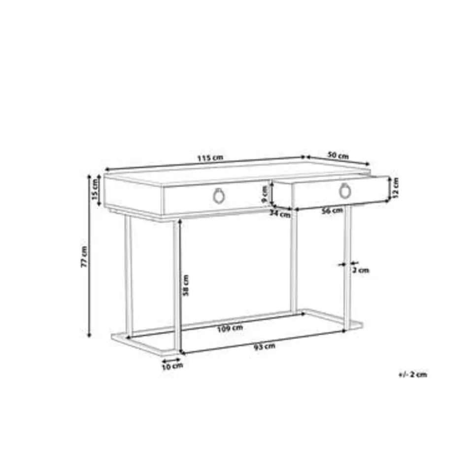 WESTPORT - Kaptafel - Wit - Metaal