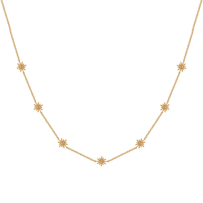 Collier Plaqué Or Sept Soleils de Billes