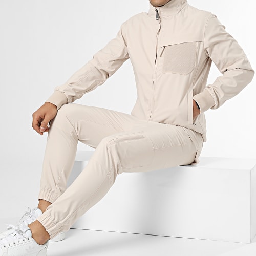 Ensemble Veste Zippée Et Pantalon Cargo Beige