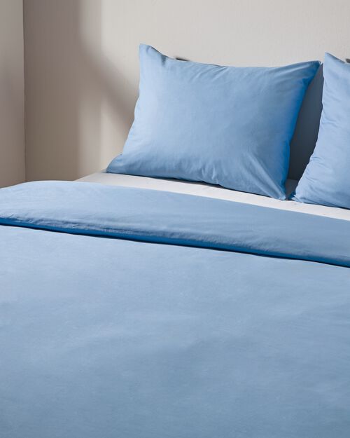 housse de couette en coton doux 240x200/220 bleu glacier