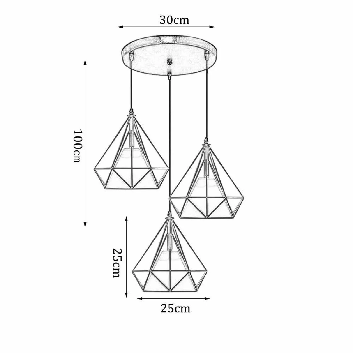 Stoex Lustre Industriel Cage - Noir