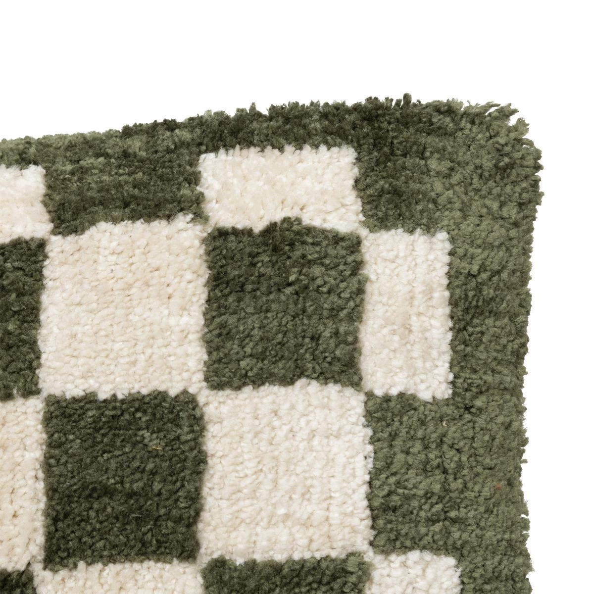 COUSSIN TUFTE DAMIER CORNER KAKI 38X58CM