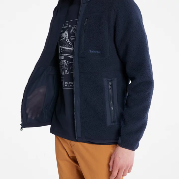 Jaqueta Sherpa Fleece Masculina Azul Marinho