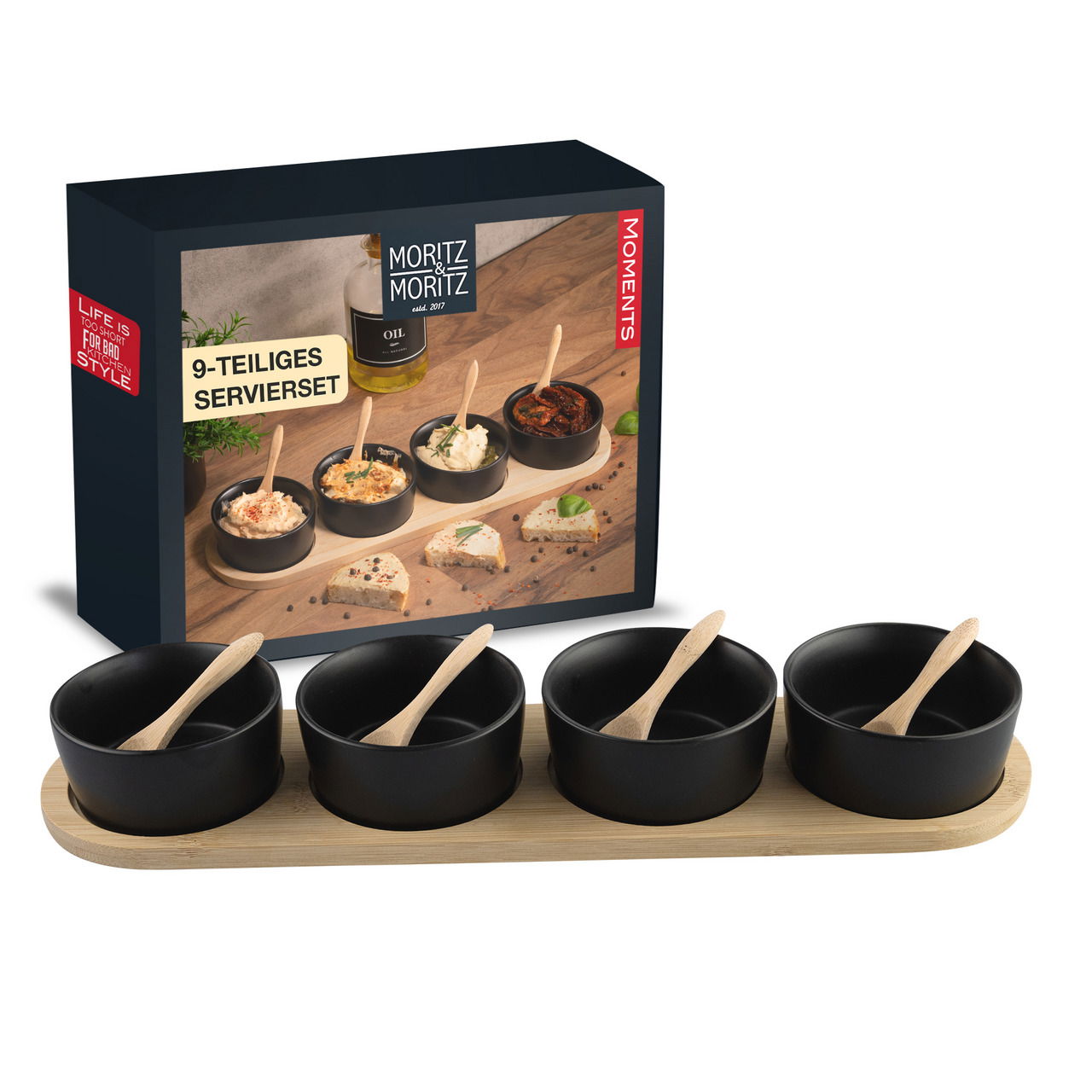 Moritz & Moritz Servierset Bambus mit 4 Schale