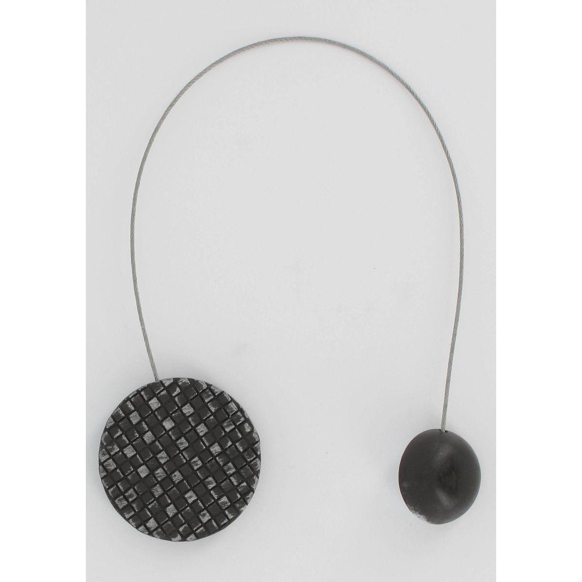 EMBRASSE METALLISEE AIMANTEE RONDE MOSAIQUE NEWPORT NOIR ARG