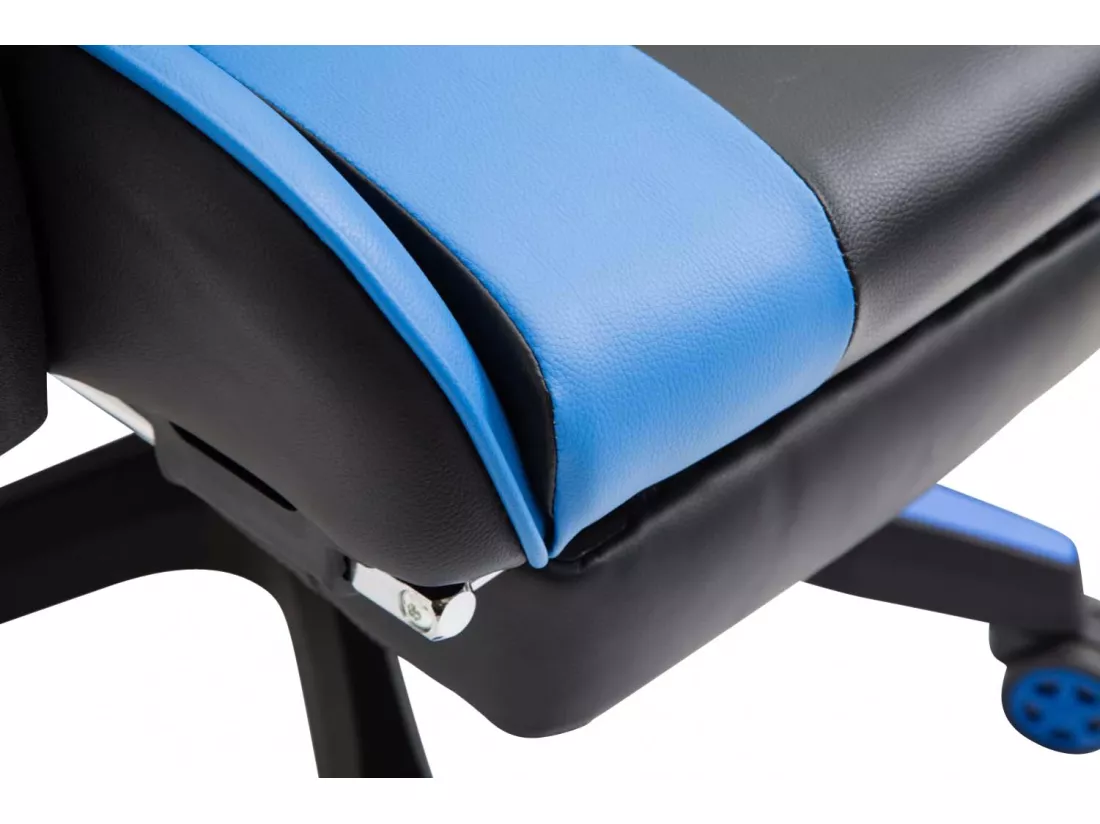 Chaise de bureau - Similicuir & Plastique - Noir / Bleu - Ignite