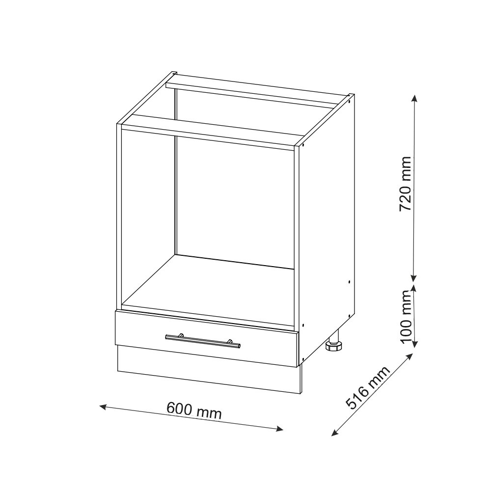 Vicco Herdschrank Küchenschrank Küchenmöbel Fame-Line Weiß Schwarz 60 cm modern Hochglanz