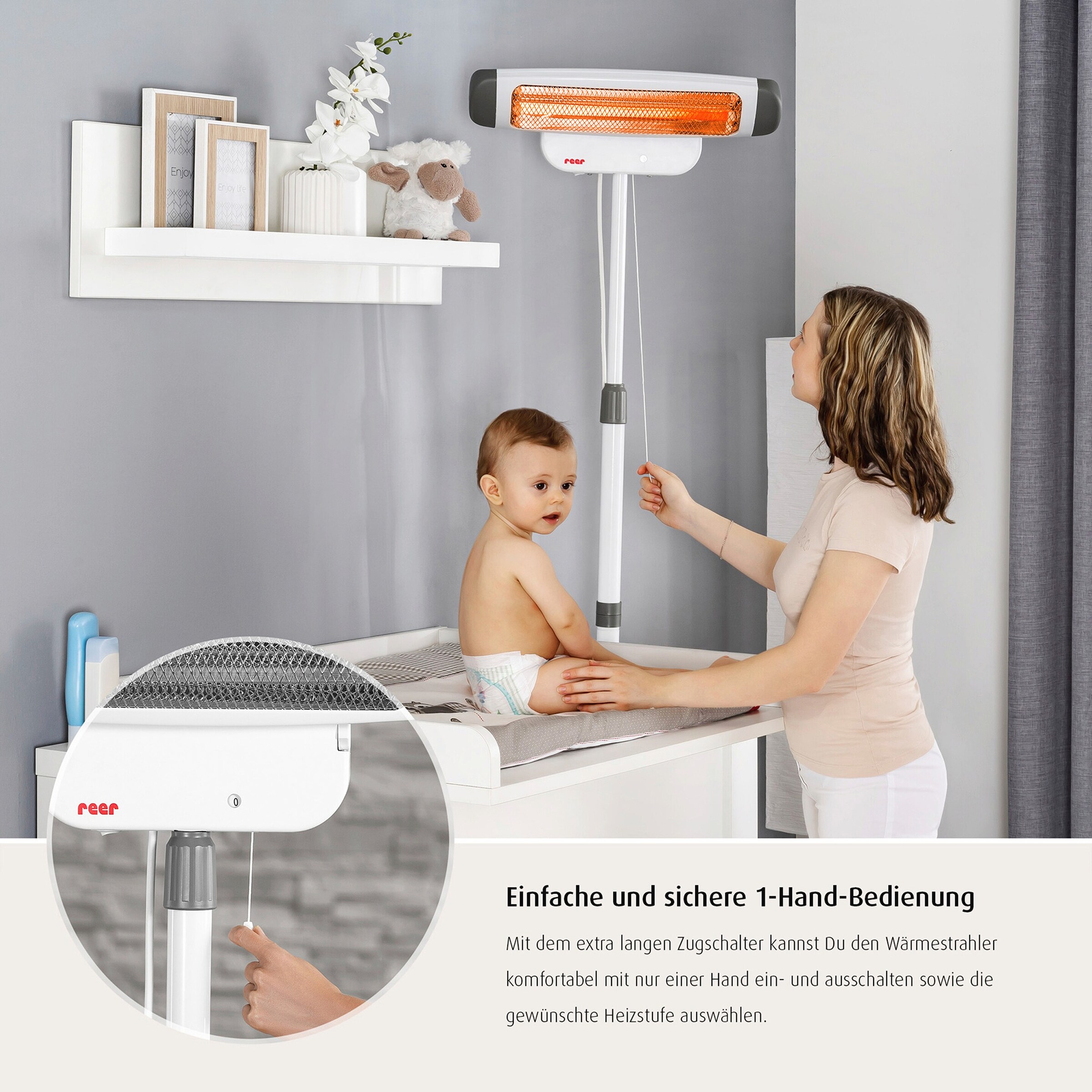reer Heizstrahler 2-in-1 FeelWell mit Standfuß und Abschaltautomatik