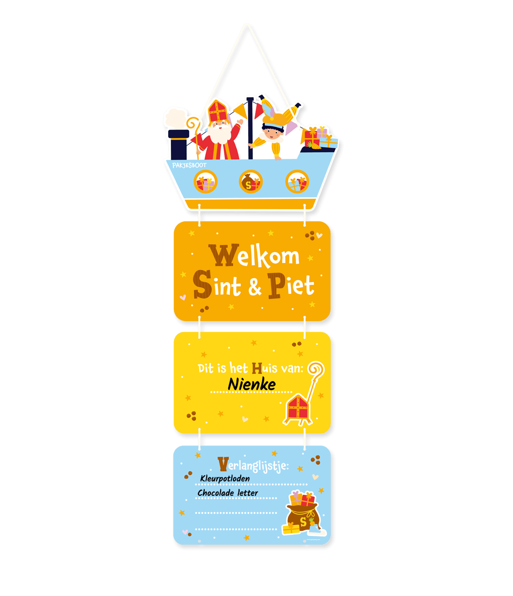 Sinterklaas Deurbord 80cm