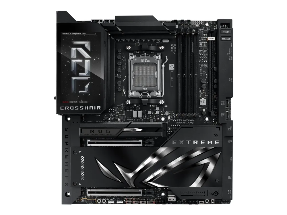 ASUS ROG CROSSHAIR X870E EXTREME - Bundkort - ATX - Socket AM5 - AMD X870E Chipset - USB4, USB-C 3.2 Gen2, USB 3.2 Gen 2, USB-C 3.2 Gen 2x2, USB 3.2 Gen 1 - Wi-Fi 7, Bluetooth, 5 Gigabit Ethernet, 10 Gigabit LAN - onboard grafik (CPU påkrævet) - HD A