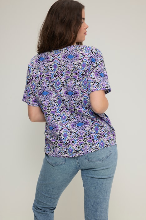 T-Shirt, oversized, grafischer Print, Rundhals, Halbarm