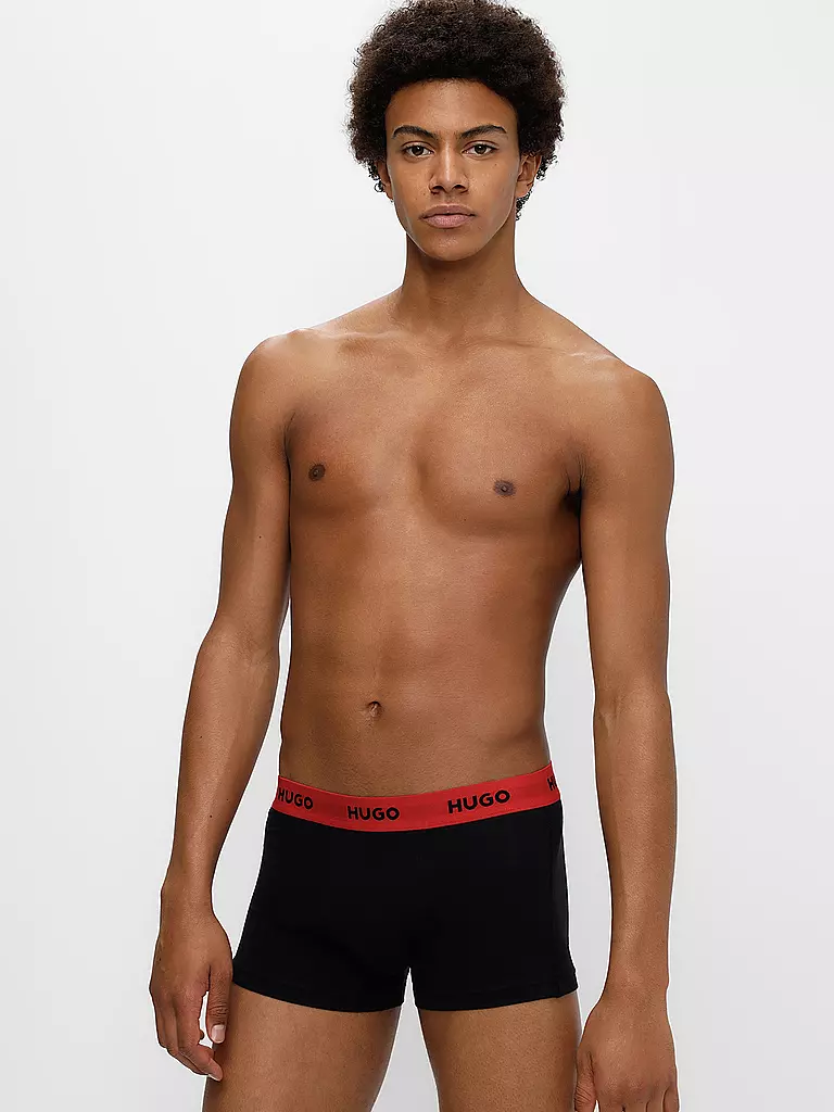 HUGO Pants 3-er Pkg. schwarz oliv rot schwarz