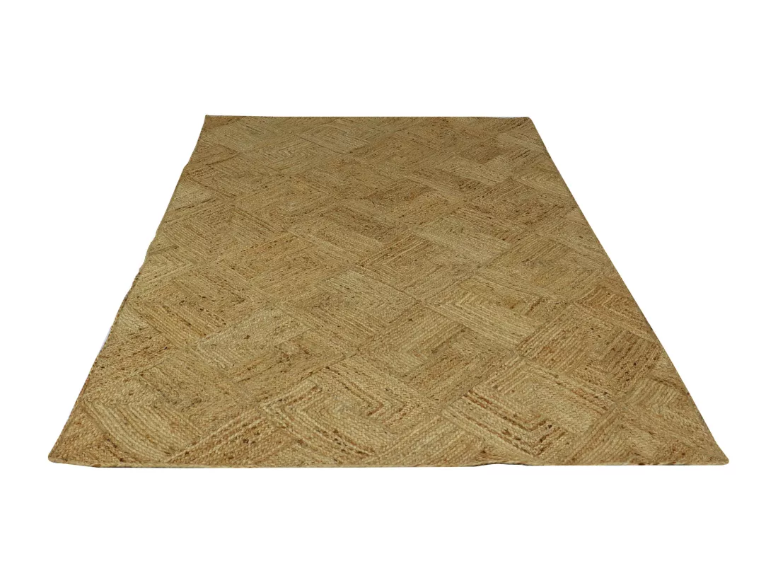 Tapis rectangle 100% jute tressé - 200 x 290 cm - Naturel - DAYA
