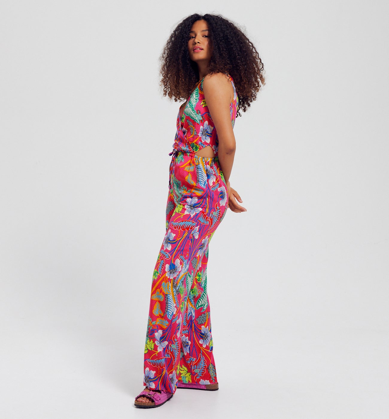 Combi-pantalon imprimée Femme - Imprimé framboise