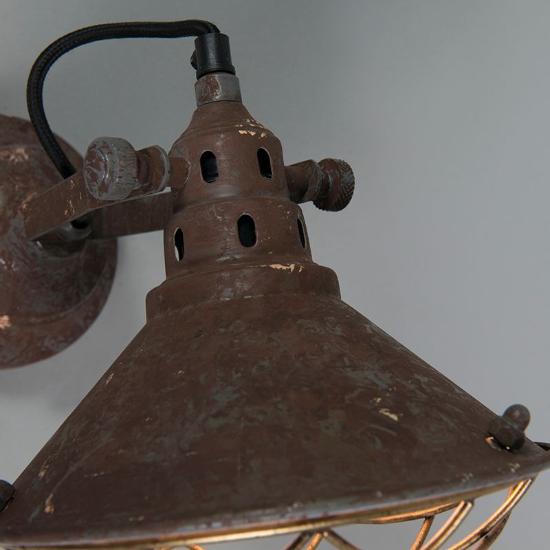 Vintage wand- en plafondlamp bruin kantelbaar - Barrack