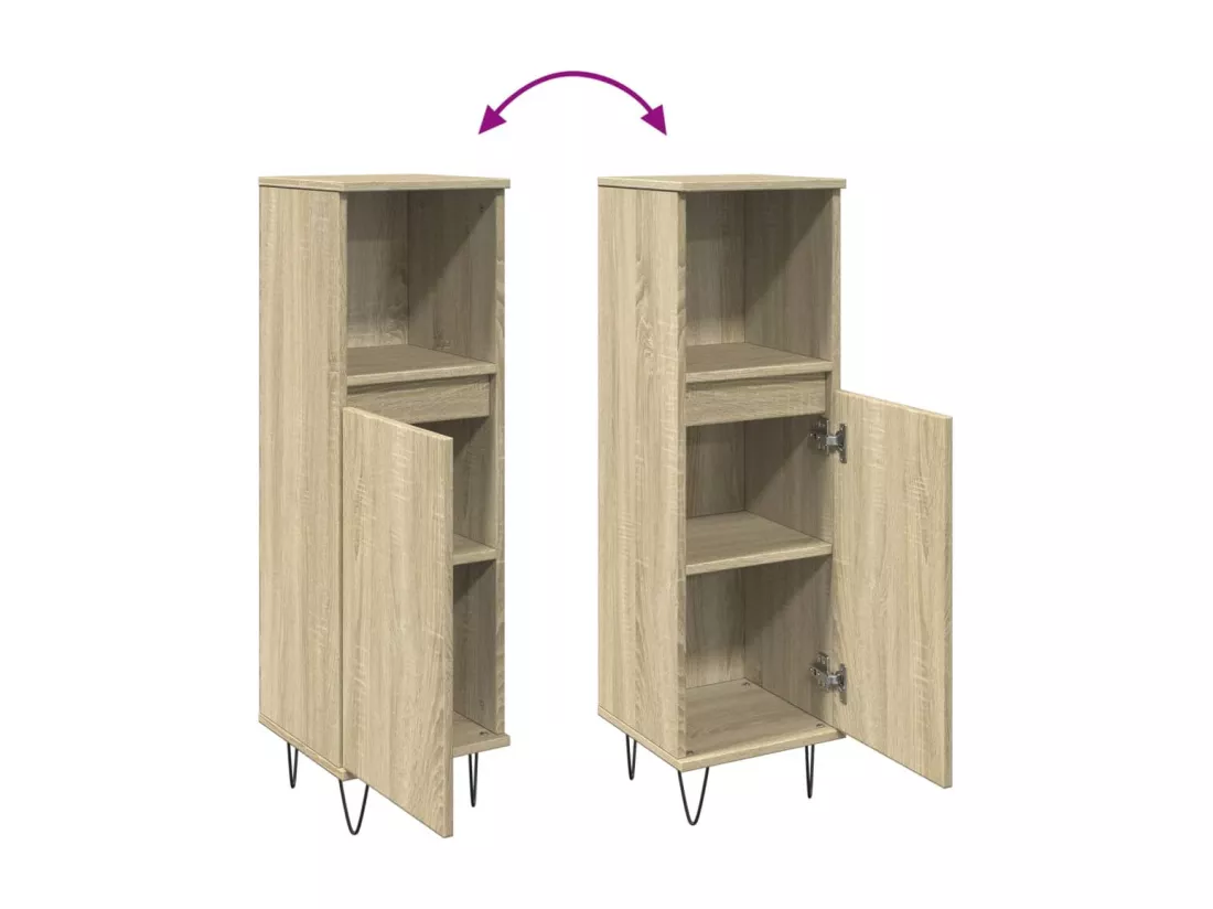 Armoire salle de bain chêne sonoma 30x30x100 cm