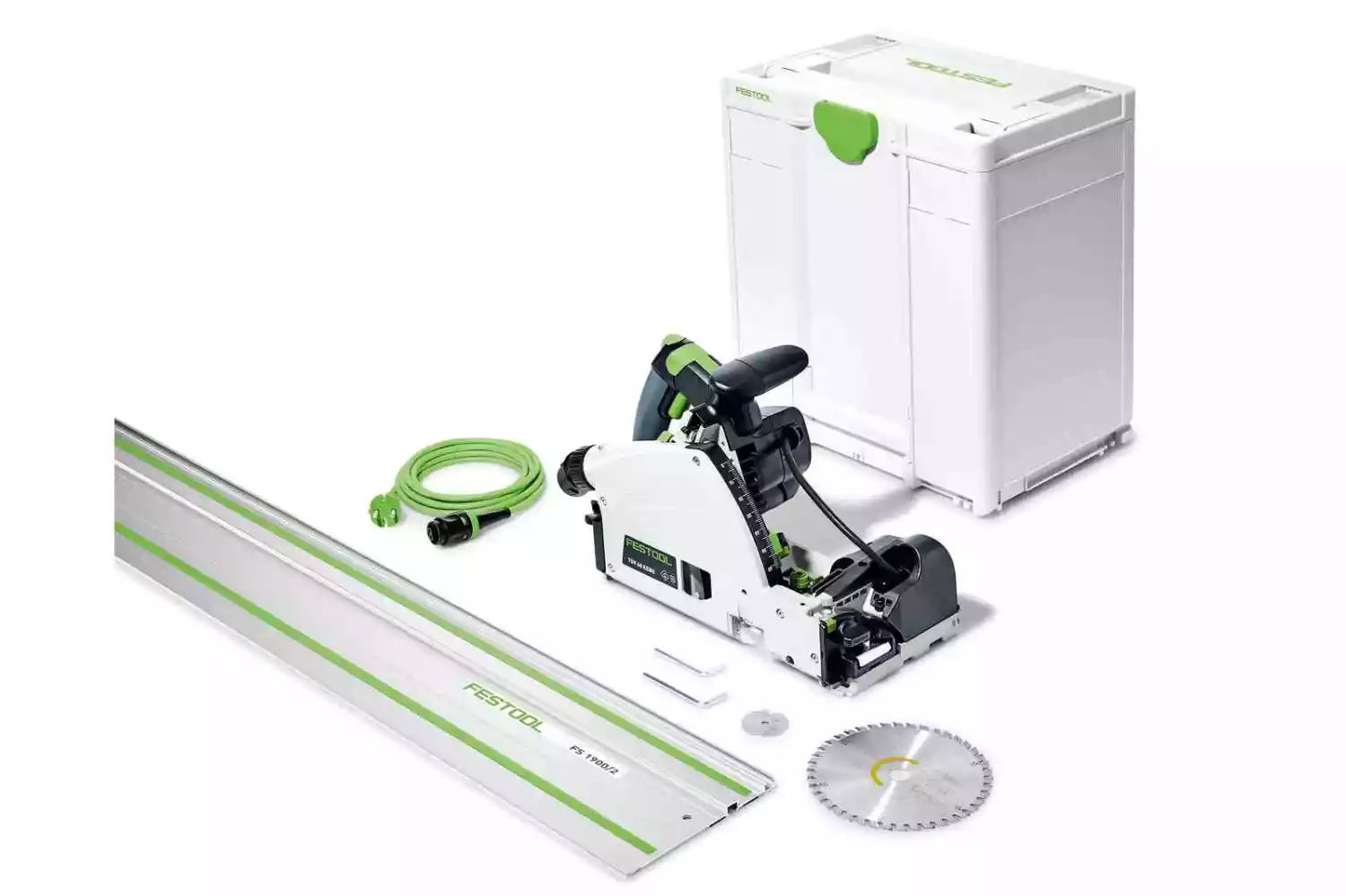 Festool TSV 60 KEBQ-Plus-FS Invalzaag met voorritsfunctie incl. geleiderail en cirkelzaagblad in systainer - 1500W