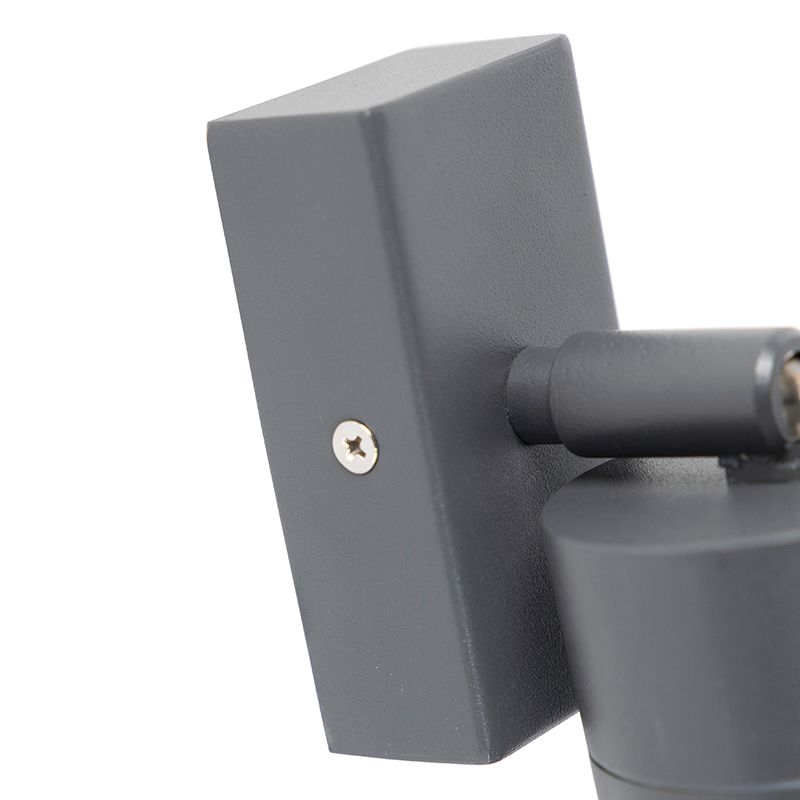 Buitenwandlamp antraciet IP44 draai- en kantelbaar - Solo