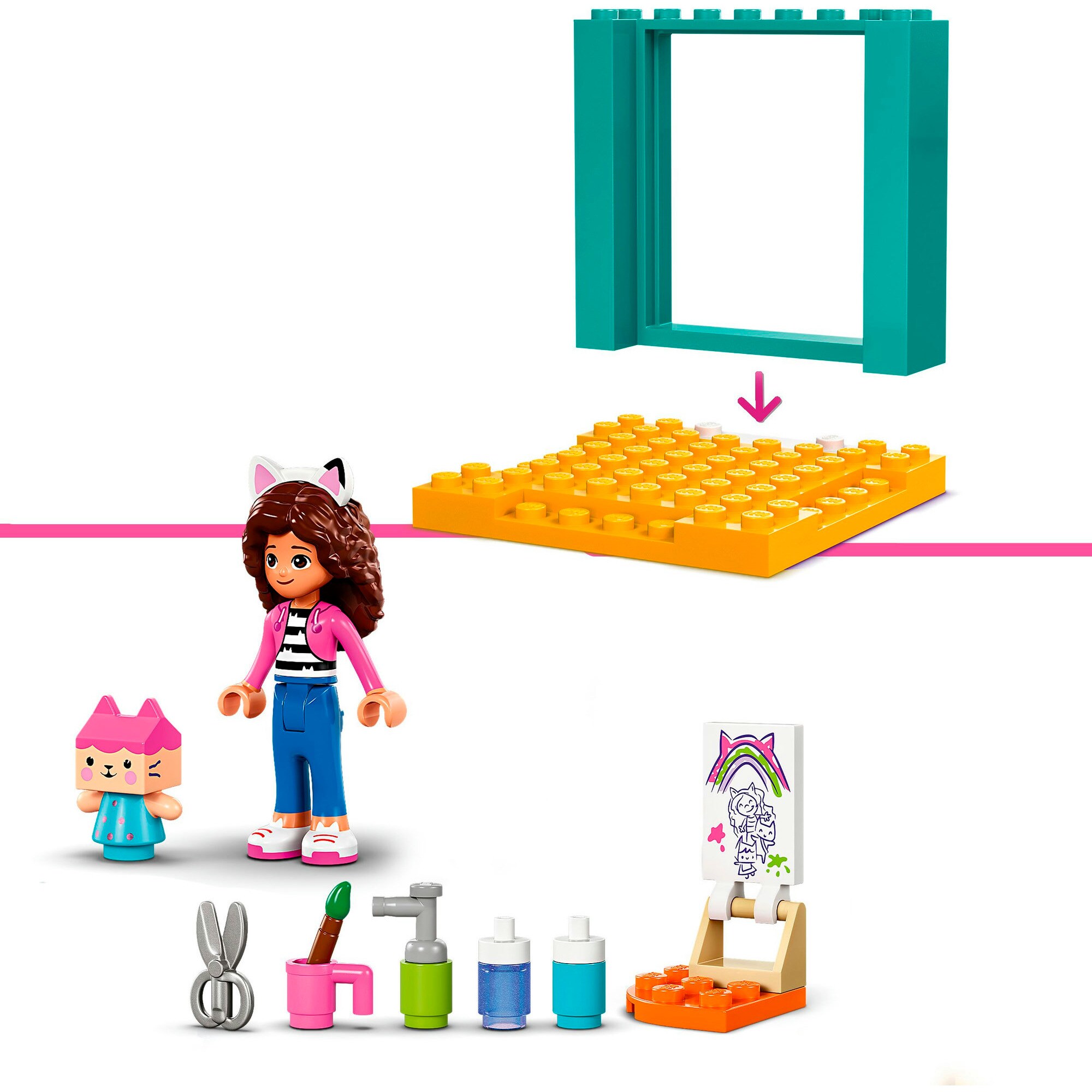 LEGO Konstruktionsspielzeug Gabby's Dollhouse Bastelspaß mit Baby Box
