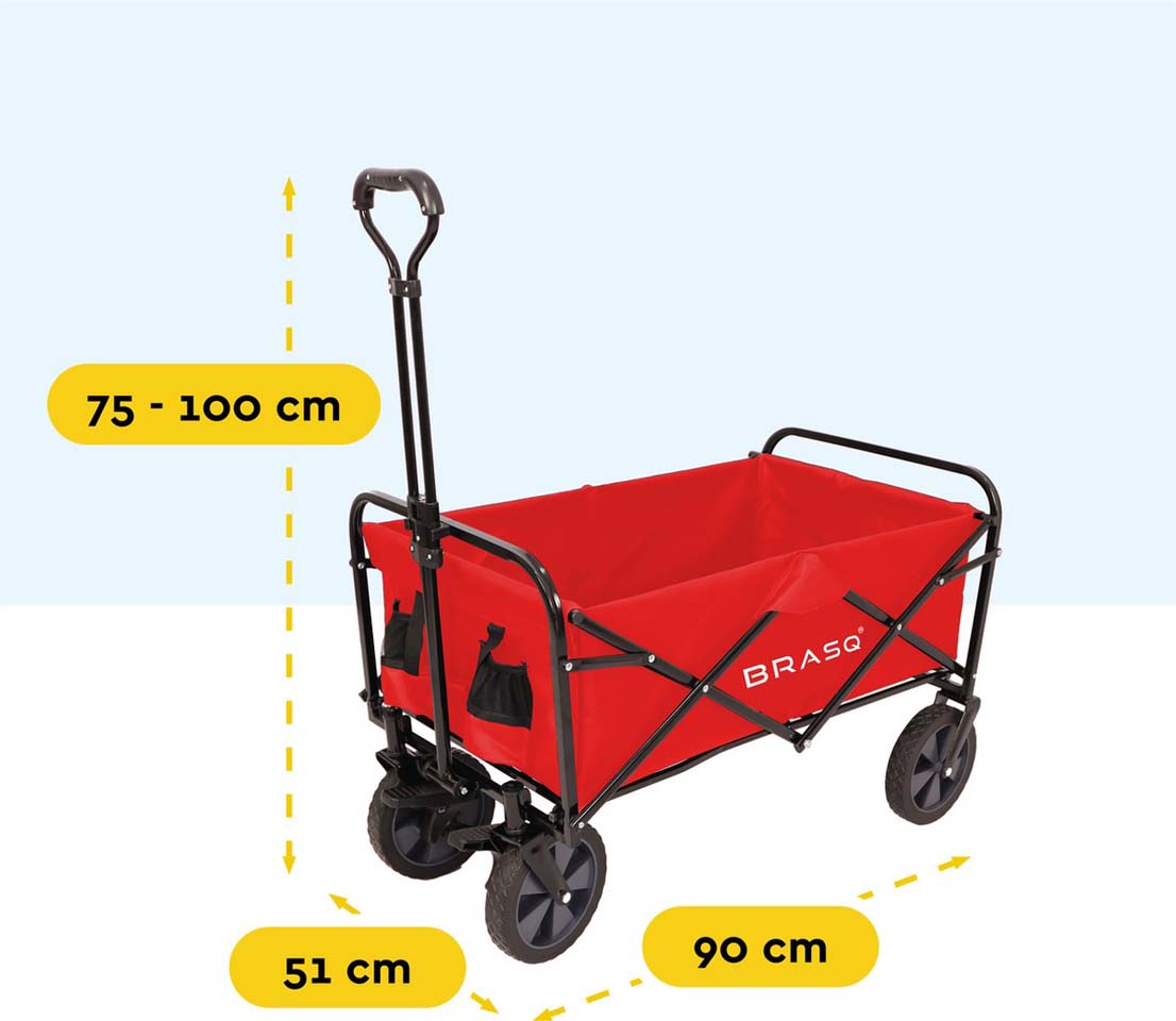 BRASQ 100 Liter opvouwbare bolderkar - Red
