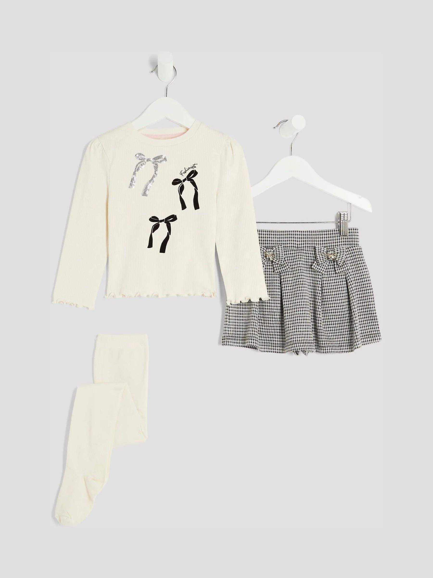 River Island Bow Skort 3 Piece Set