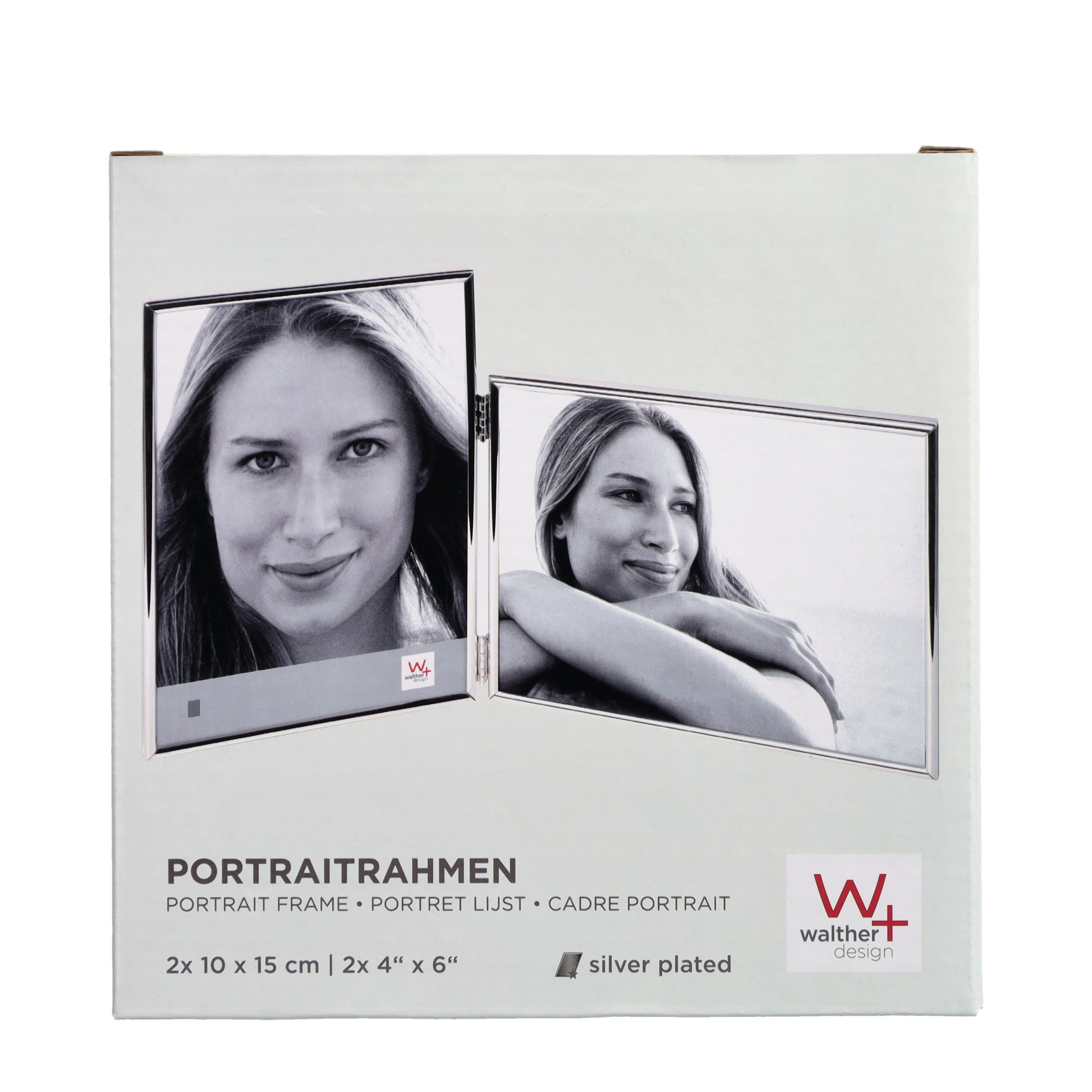 (13x18cm) Chloe Doppel Bilderrahmen Home Deko Portrait Fotorahmen (8.1936) - Silber