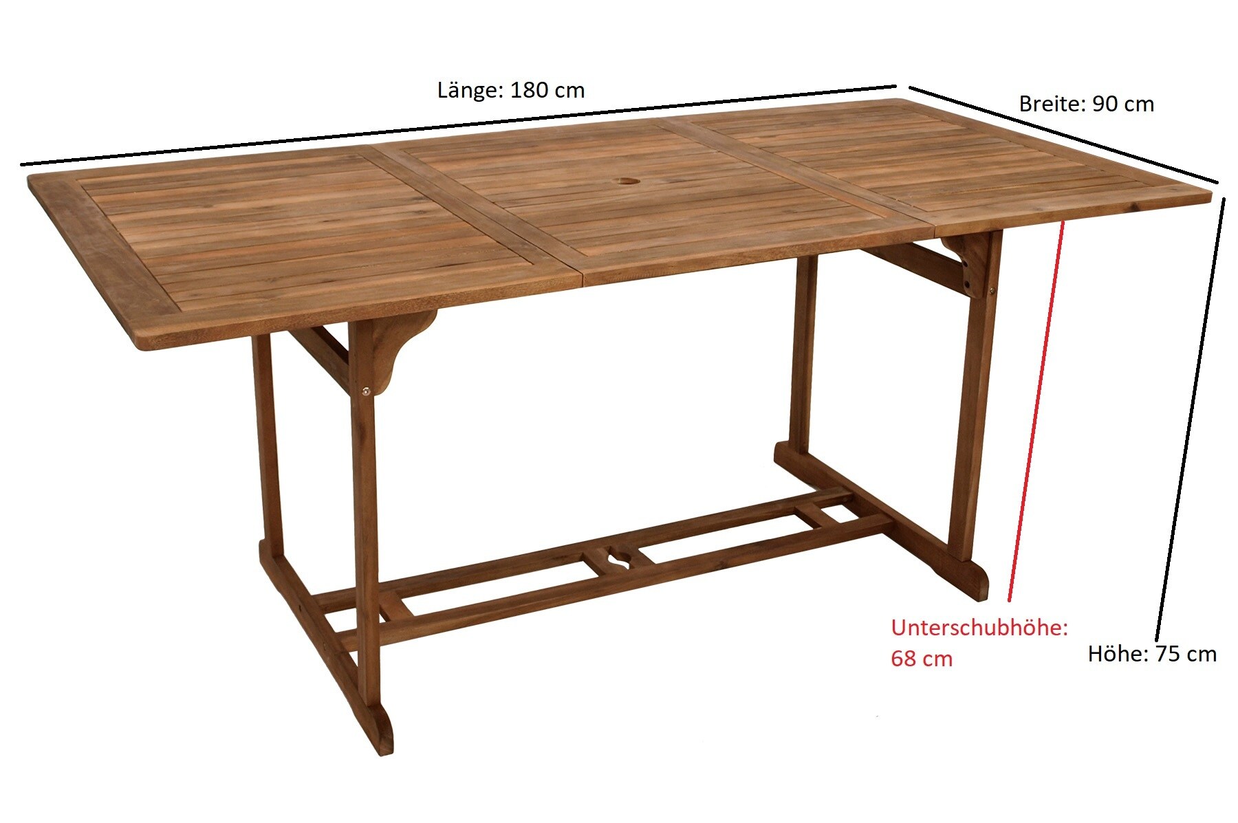 DEGAMO Holztisch KORFU rechteckig, 90x180cm, Akazie geölt