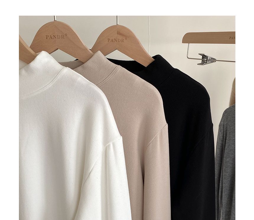 12th Tone - Zwangerschapsshirt met lange mouwen en mockneck, effen