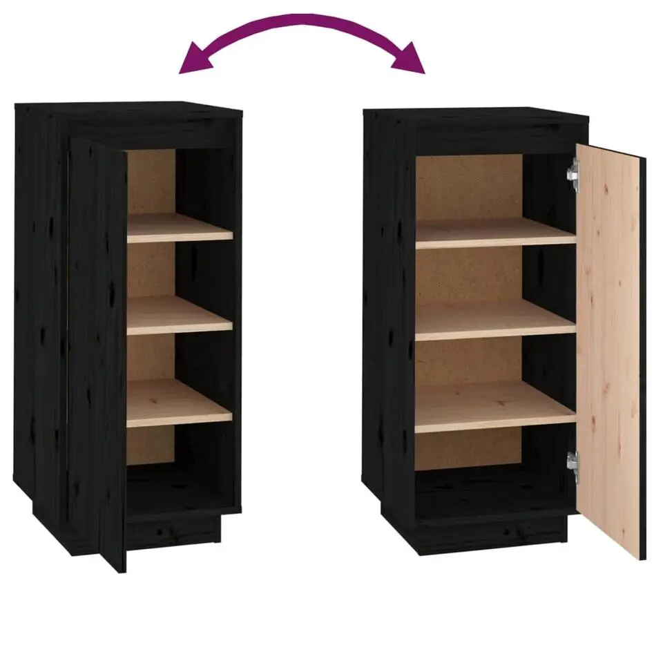 vidaXL - Schoenenkast - Zwart - Grenenhout
