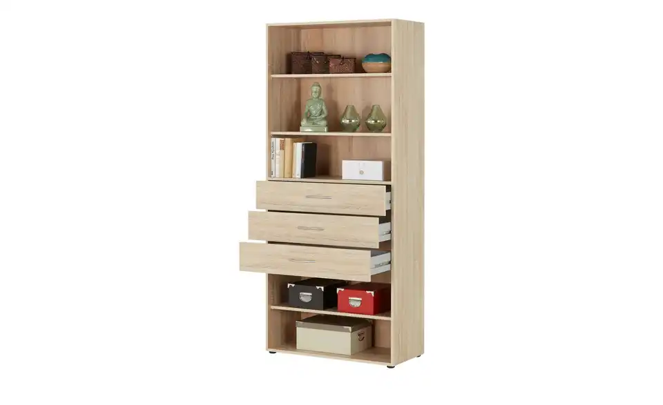 Regal Multischrank-System 80 cm 185 cm Eiche sägerau (Nachbildung)