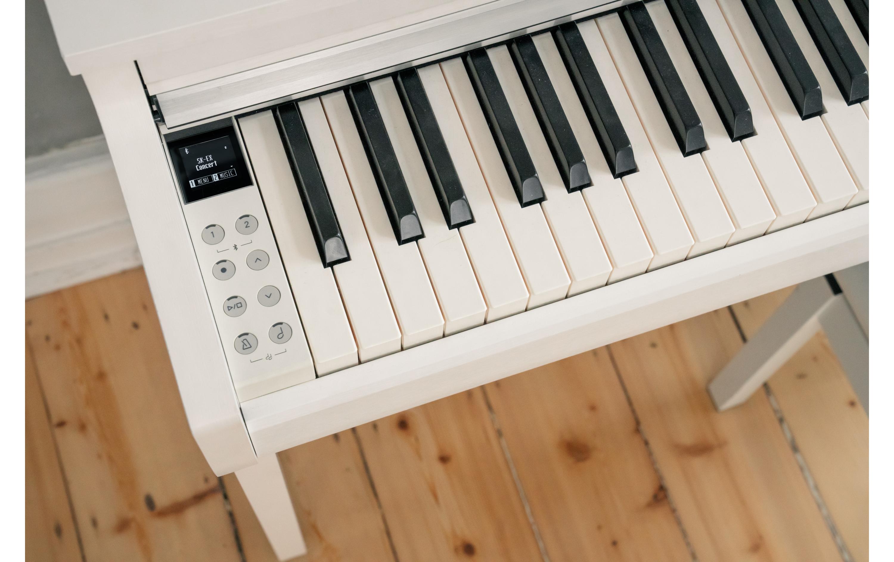 E-Piano CN-201 – Weiss<br>Digitalpiano mit Bluetooth-MIDI-Konnektivität und integrierten Lern- und Aufnahmefunktionen