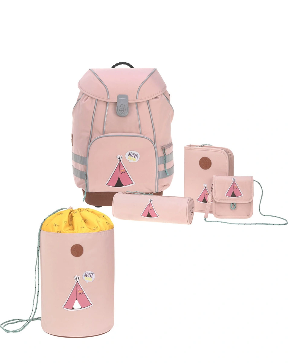Schulranzen-Set ADVENTURE TIPI 5-teilig in rosa
