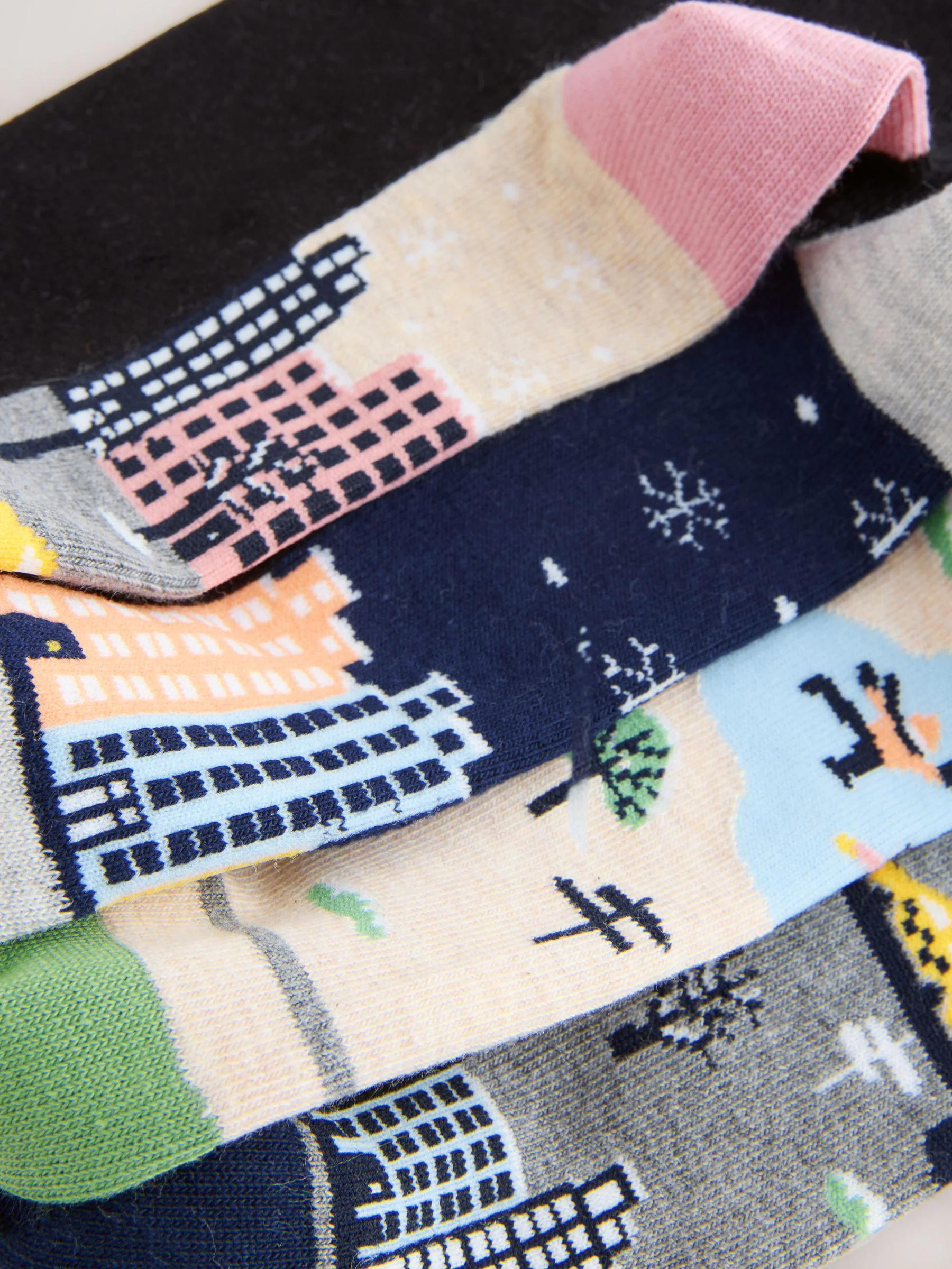 Kerstprint - Set van 4 paar enkelsokken