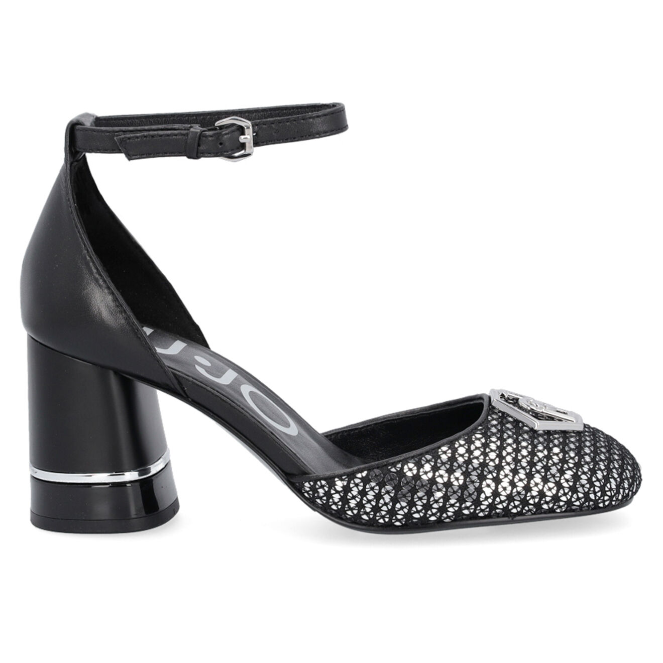 Liu-Jo Sandales en Cuir Hot noir/argenté - Talon 7 cm