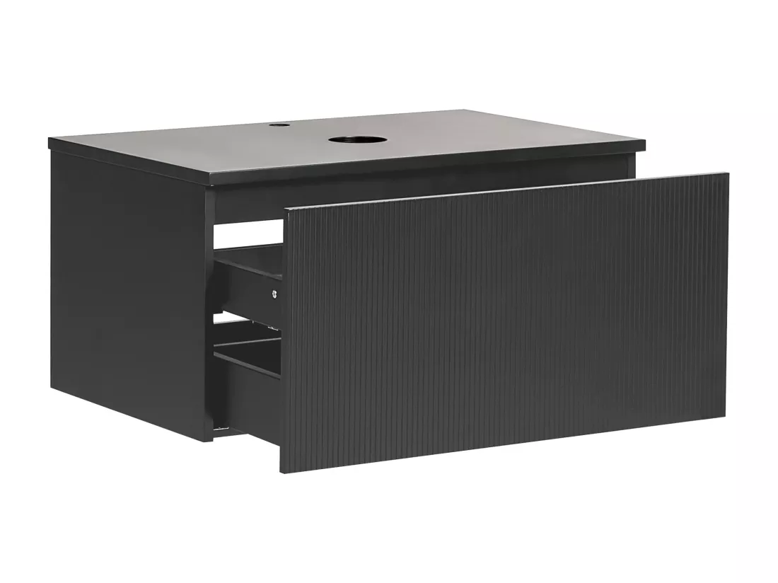 Meuble lavabo mural ALZIRA 80 cm 52 cm 40 cm Noir