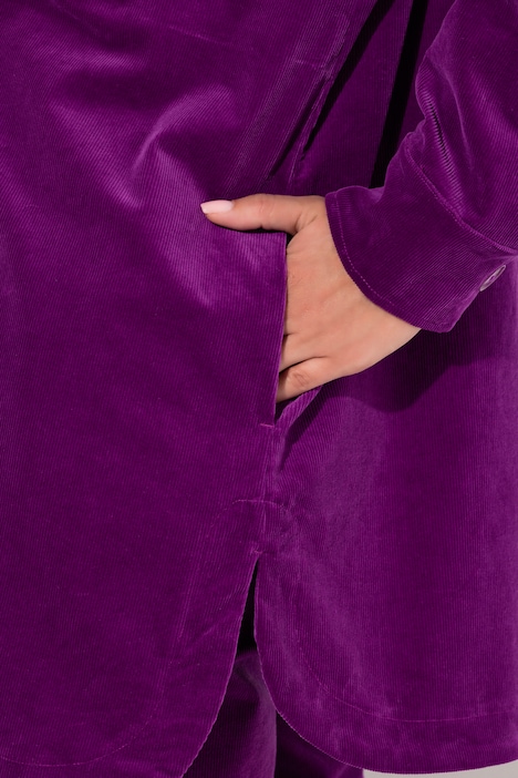 Cordjacke, A-Linie, Hemdkragen, Langarm