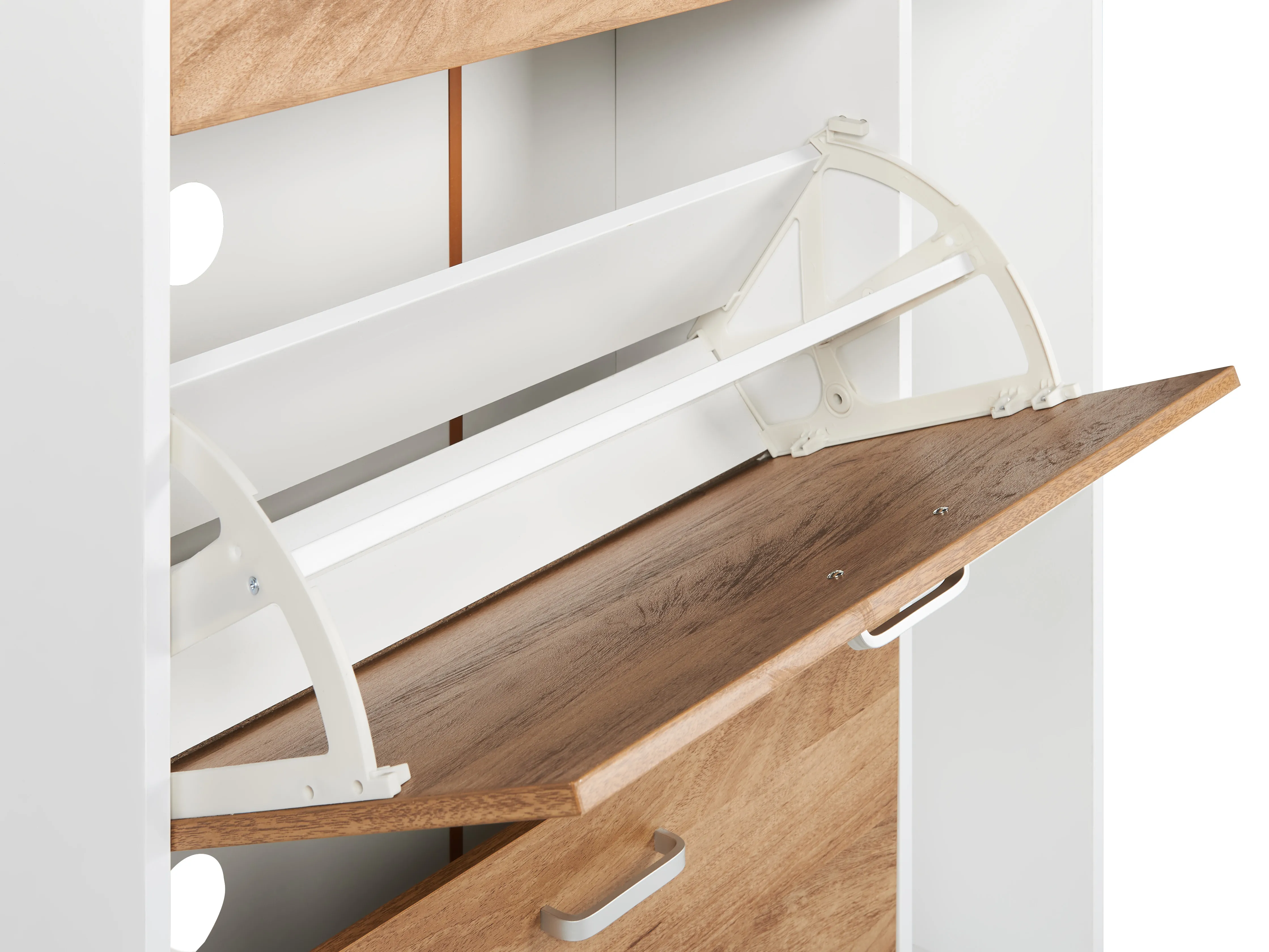 Schoenenkast MACKAY Lichtbruin/wit