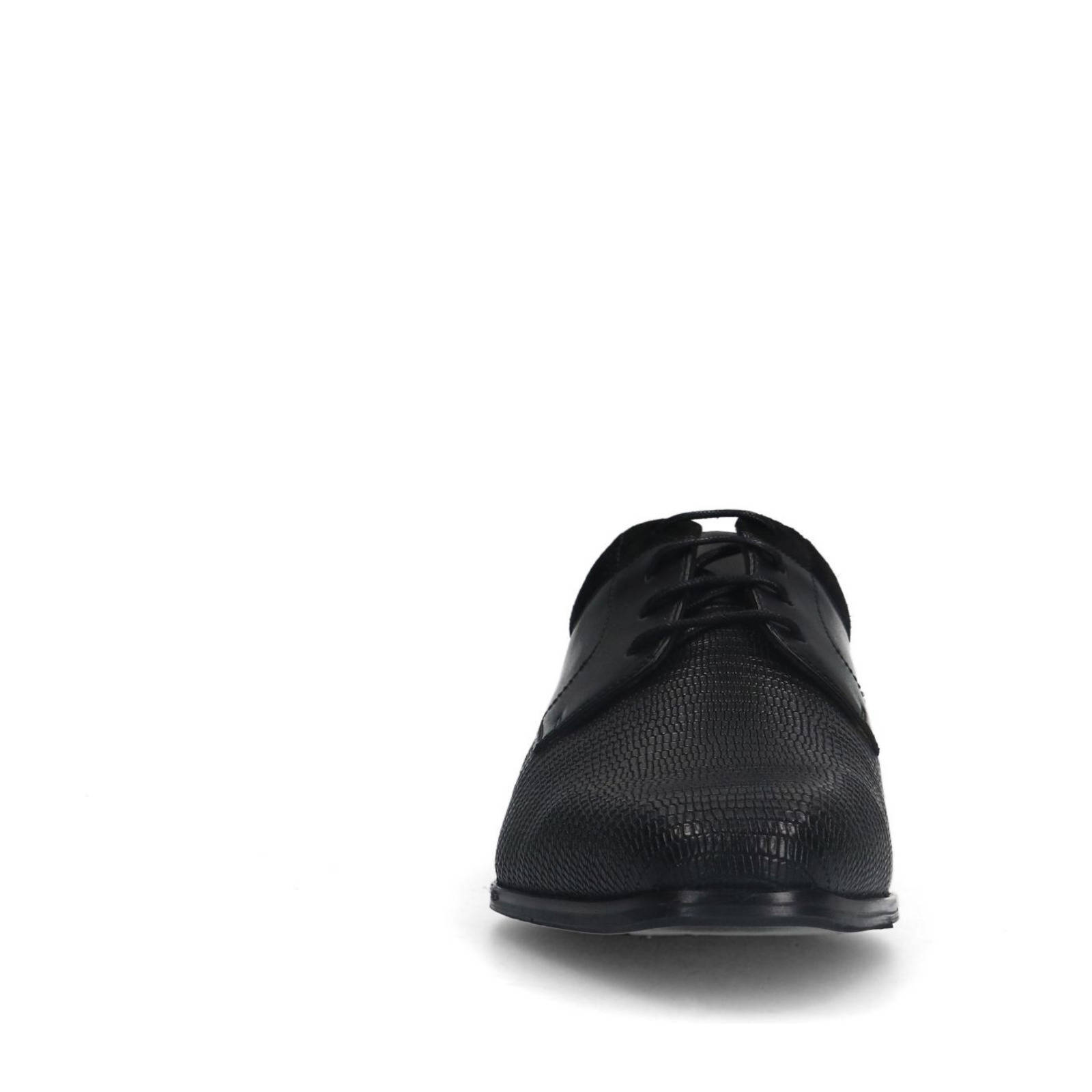 Manfield leren veterschoenen zwart