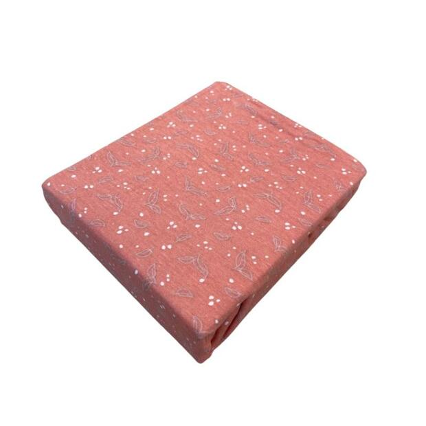 Drap Housse Jersey 70x140 cm Feuillage Terracotta - FEE MOI DORMIR