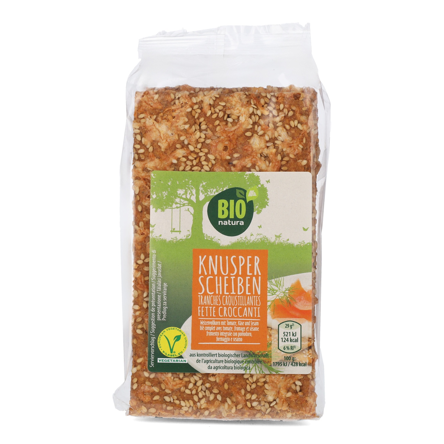 BIO NATURA BIO-Gourmet Knusperscheiben, Tomate/Käse/Sesam 200 g