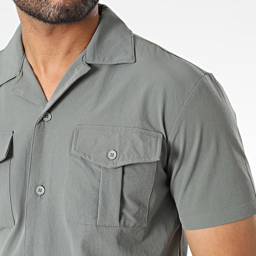 Chemise Manches Courtes Gris