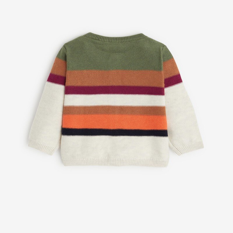 Gilet rayé bébé garçon en coton recyclé gris Catimini Gris ou noir