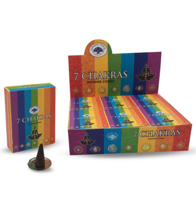 Green Tree Kegelwierook 7 Chakra (10 stuks)