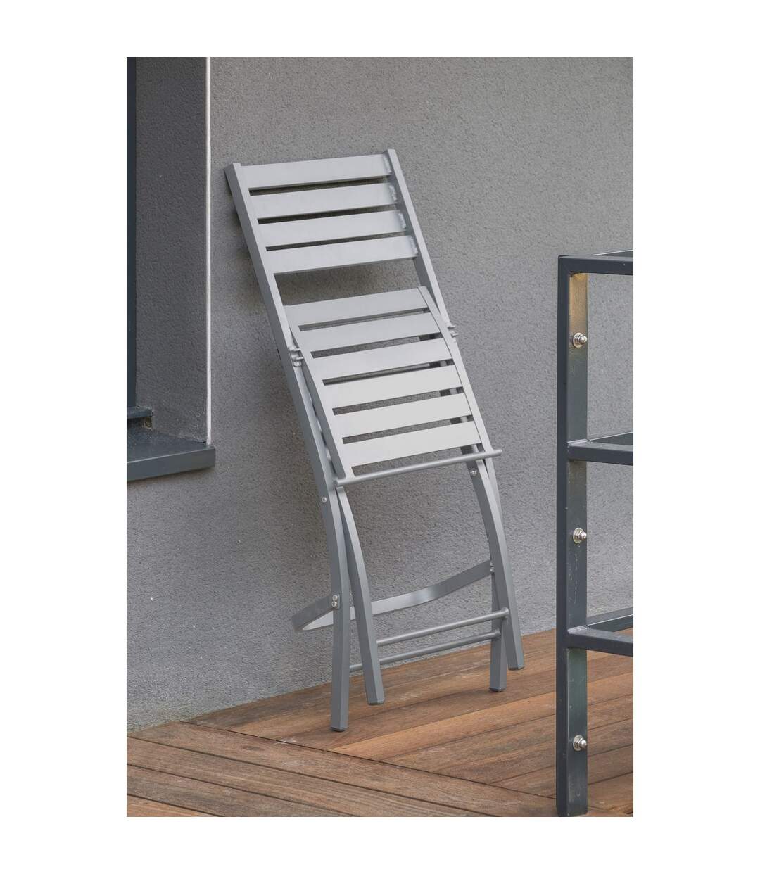 Chaise haute pliante de jardin Marius - 46 x H. 110 cm - Gris