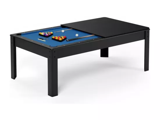 Billard Américain convertible table 8places KITBILL 7Ft - 226,5 x 126,5 x 80 cm Plateau dînatoire et accessoires inclus - Noir