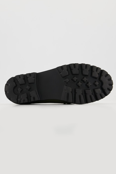 Leder-Loafer, Chunky-Kette, Weite H