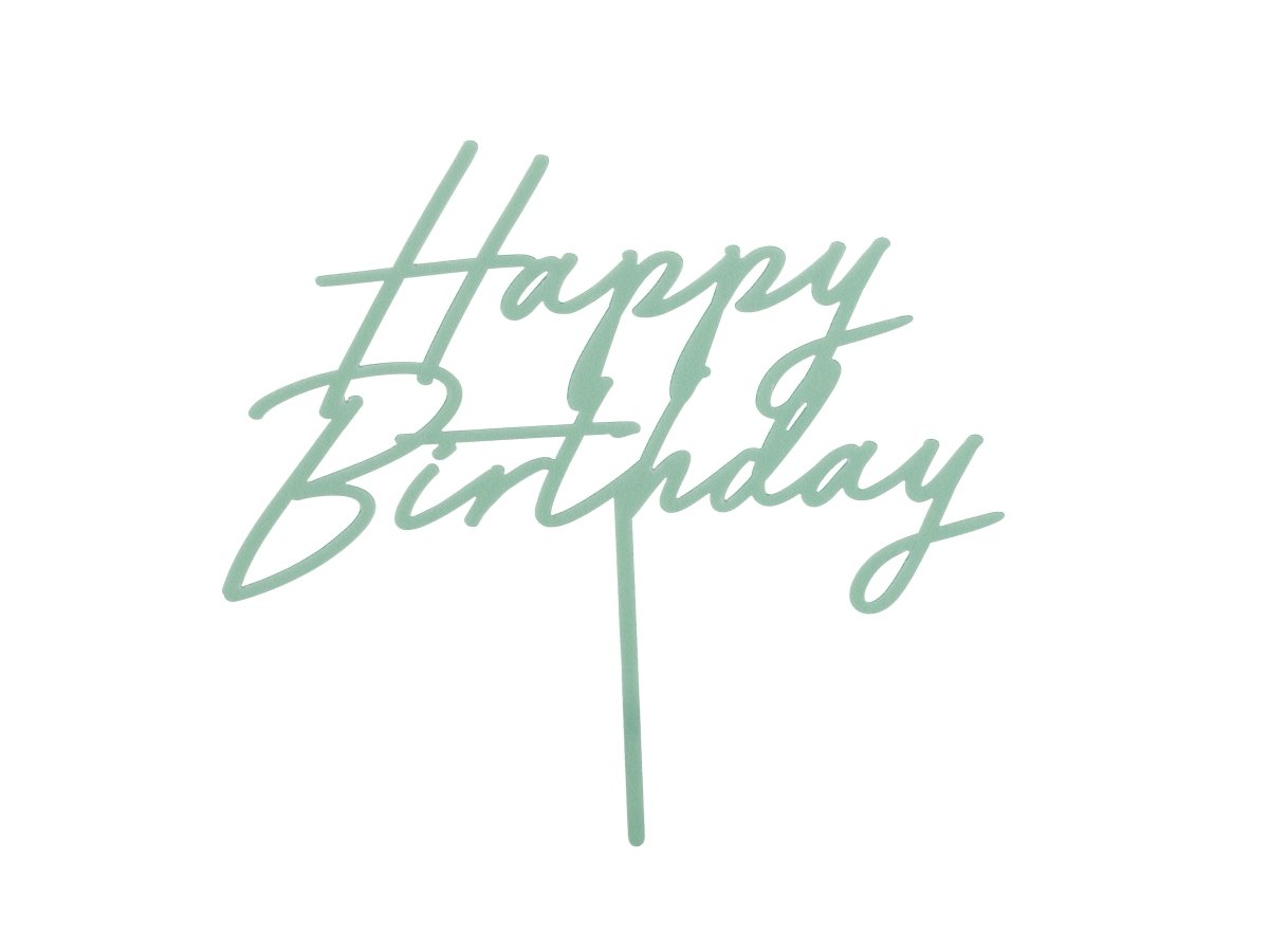Happy Birthday Taarttopper Turquoise 16,5cm