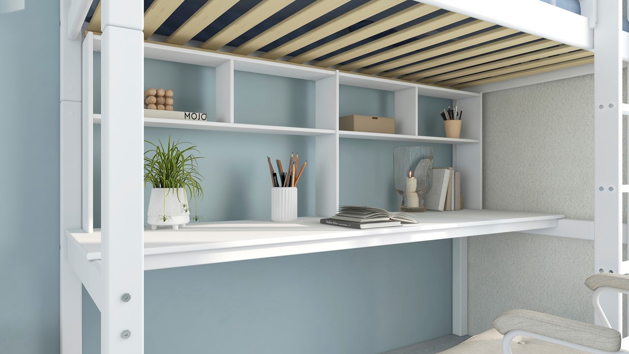 Hoogslaper Kris met bureau en opzet wit