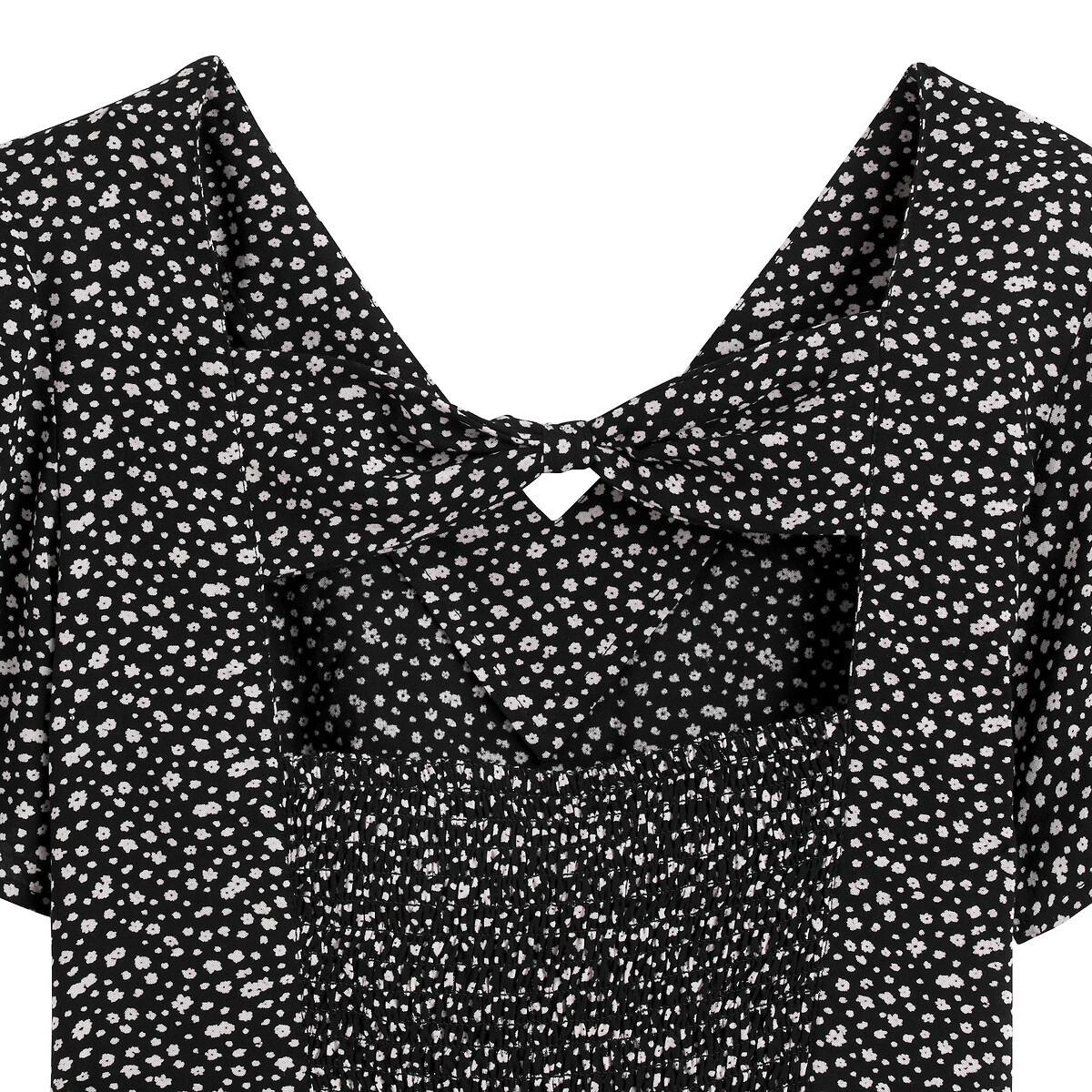 COLEÇÕES LA REDOUTE<br>Vestido com estampa floral e detalhes vazados nas costas